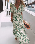 Christine · Vestido Largo de Verano Estampado Gráfico