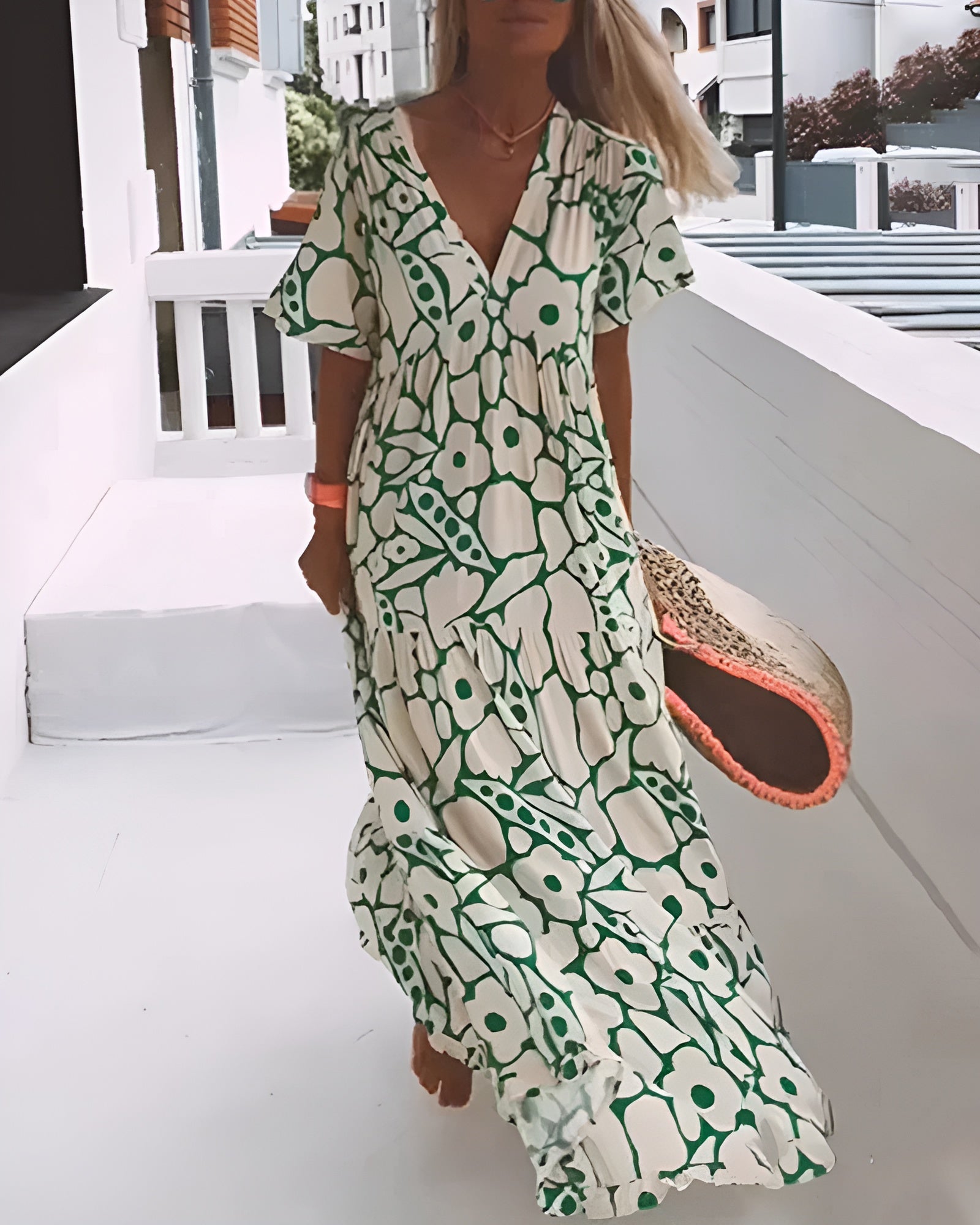 Christine · Vestido Largo de Verano Estampado Gráfico