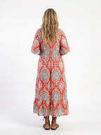 Soraya · Vestido Midi Estampado Paisley con Escote en V y Manga Corta