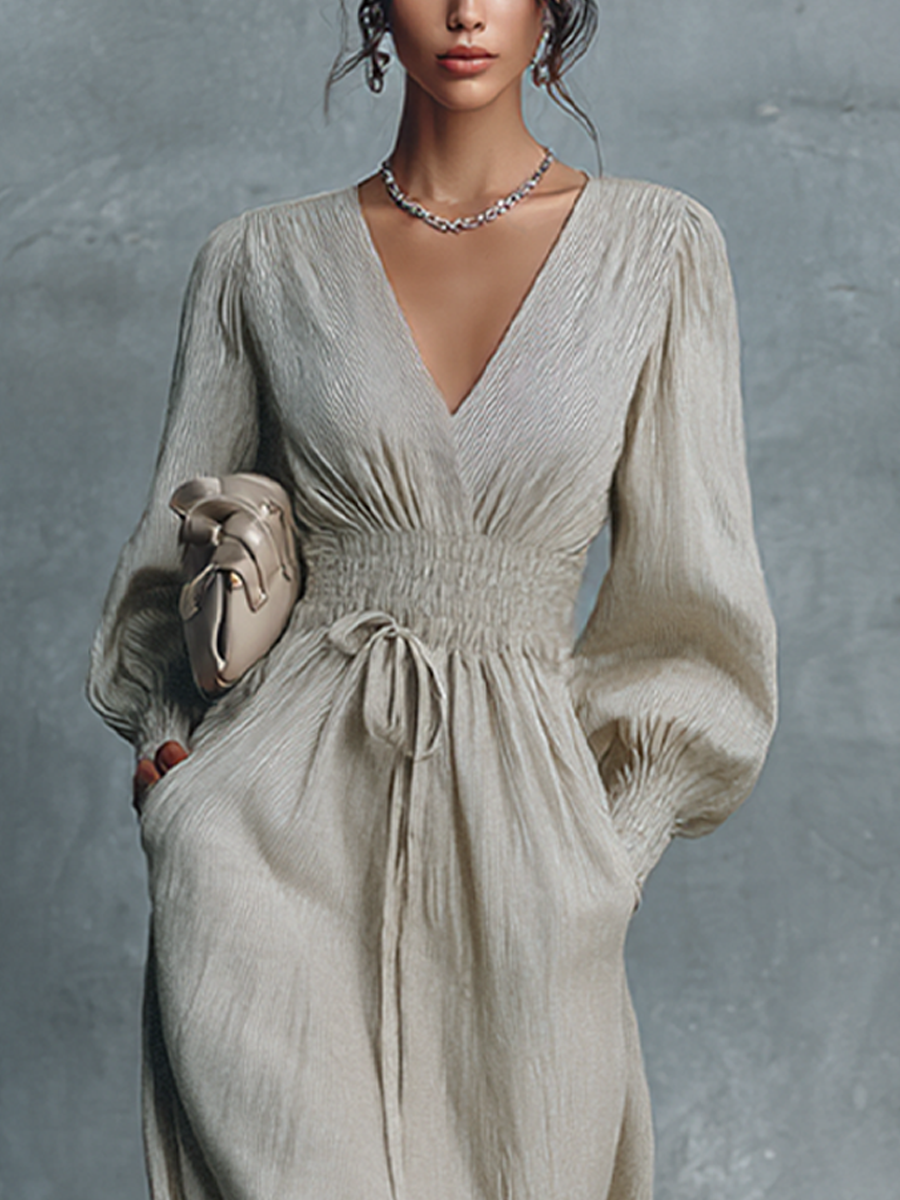 Blanca · Vestido Maxi Rayas Beige