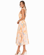 Aurora | Vestido Halter Acuarela Elegante