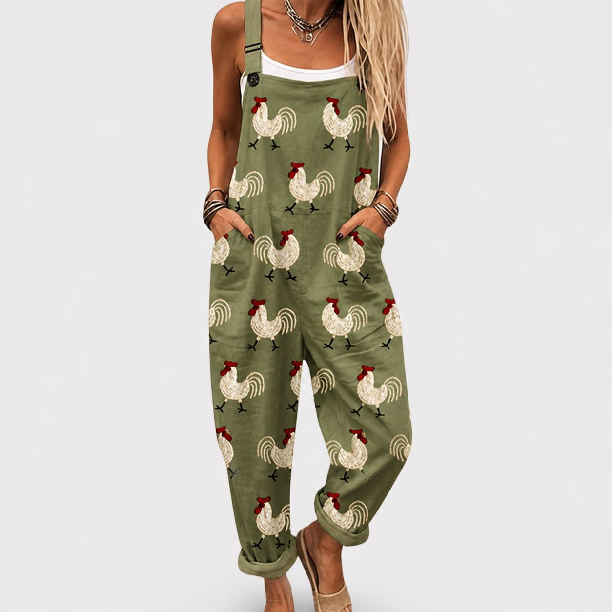 Jacinta · Peto Estampado Gallos
