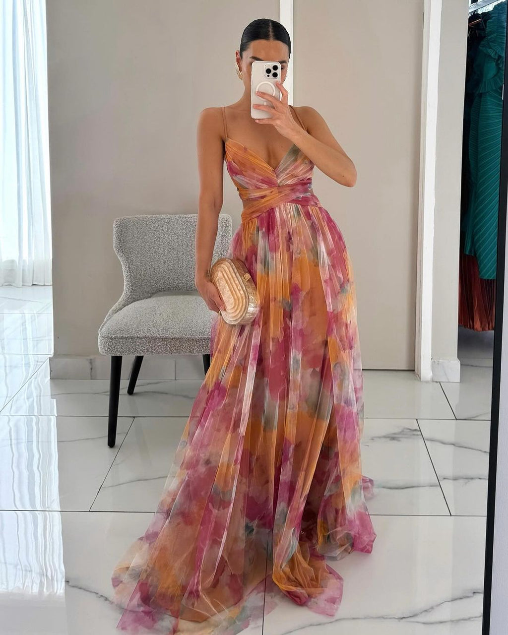 Giselle – Maxi vestido floral elegante