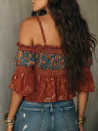 Aitana · Blusa Boho de Hombros Descubiertos