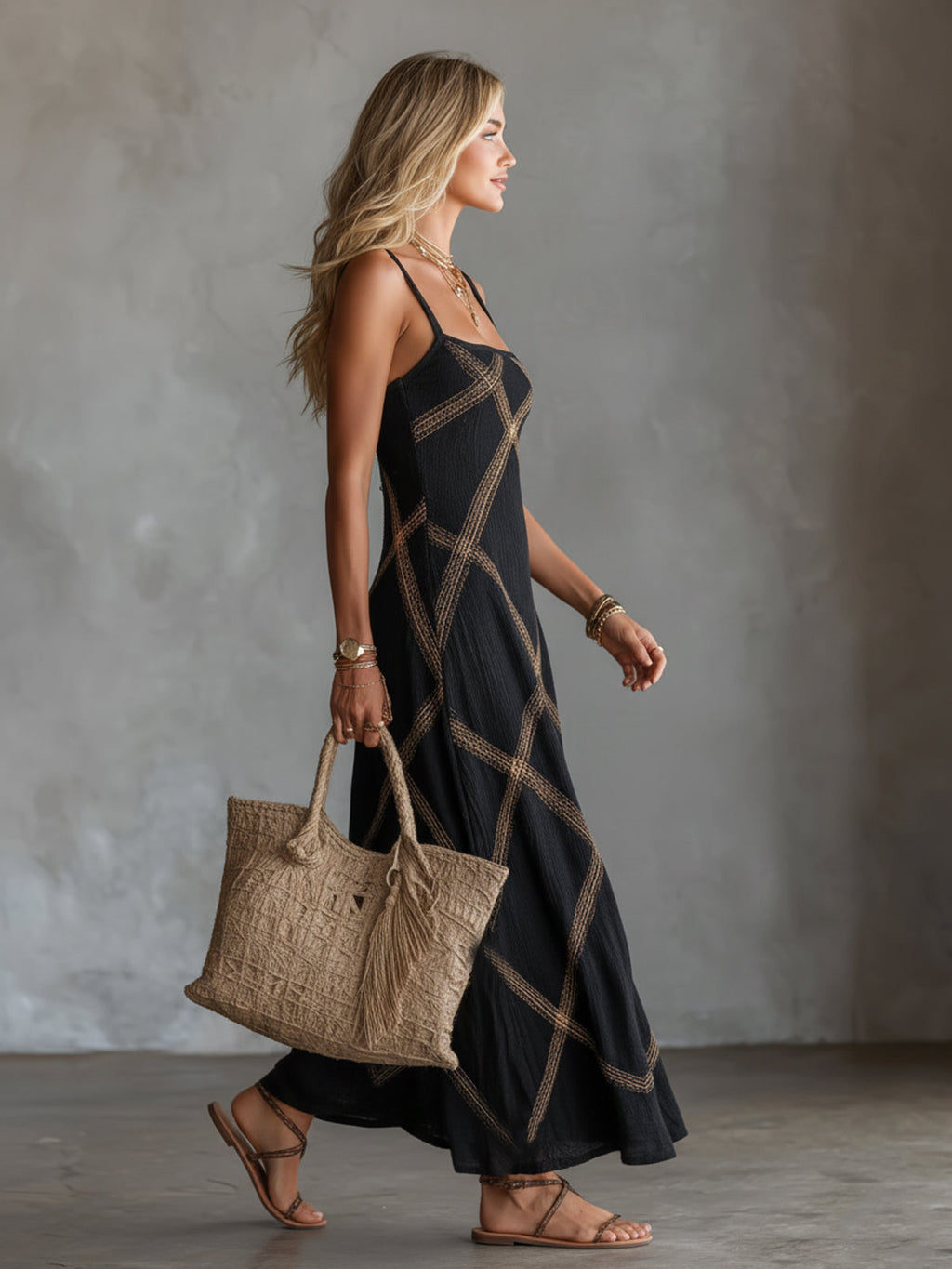 Alba · Vestido Maxi Estampado Geométrico