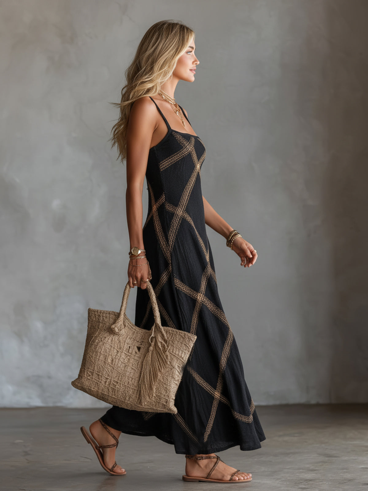 Alba · Vestido Maxi Estampado Geométrico