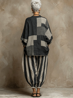 Nadia · Conjunto Holgado Color Block Gris