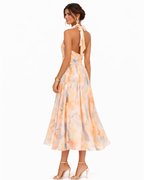Aurora | Vestido Halter Acuarela Elegante