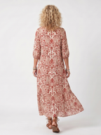 Noelia · Vestido Midi Estampado con Lazo de Borlas