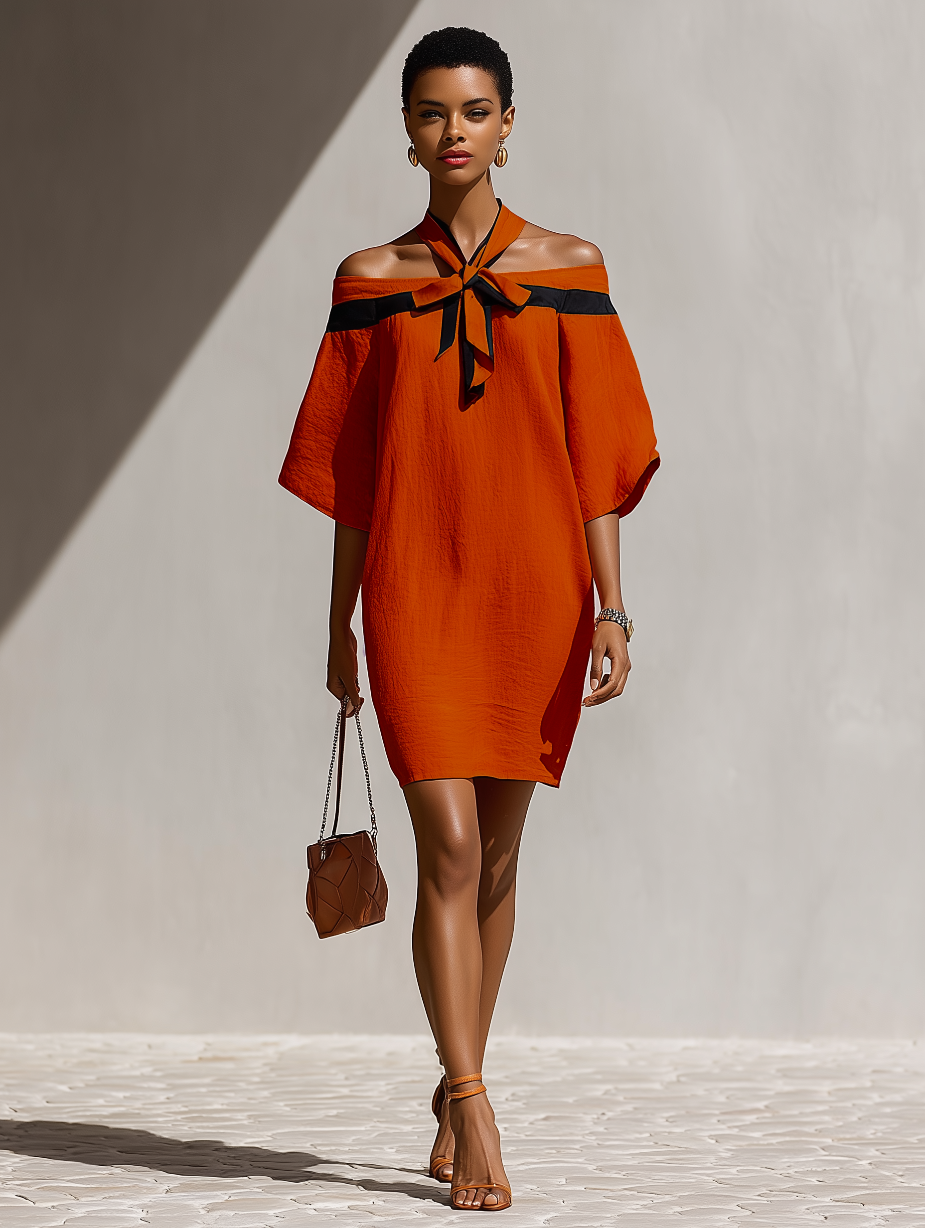 Lola · Vestido Mini Hombros Descubiertos con Lazo