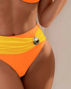 Marcelle · Bikini Dos Piezas Esculpido con Detalles Dorados