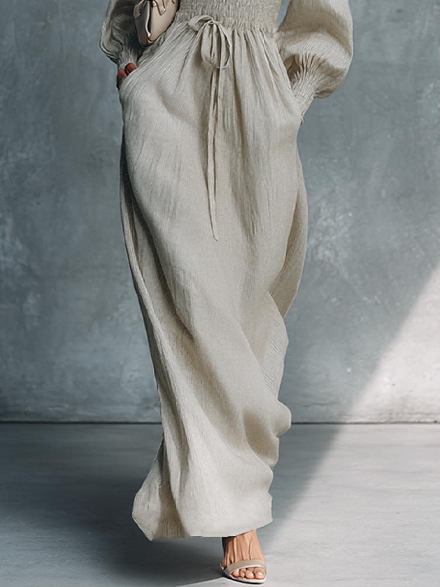 Blanca · Vestido Maxi Rayas Beige