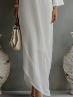 Inés · Vestido Maxi Un Hombro de Lino y Algodón