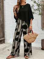 Ágata · Conjunto Capa Asimétrica y Pantalón Ancho Estampado