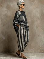 Nadia · Conjunto Holgado Color Block Gris