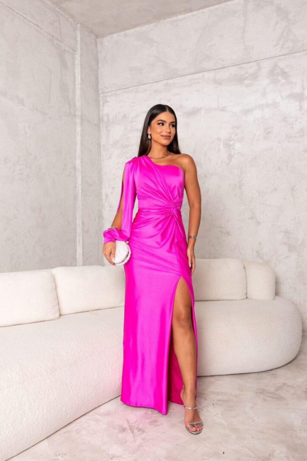 MELYSSA | VESTIDO LARGO SATINADO