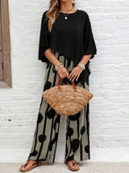 Ágata · Conjunto Capa Asimétrica y Pantalón Ancho Estampado