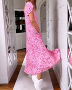 Claudia · Vestido Maxi Estampado Escote V con Bolsillos
