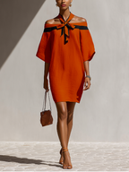 Lola · Vestido Mini Hombros Descubiertos con Lazo