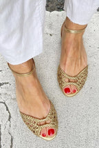 Isadora · Sandalias Trenzadas Doradas