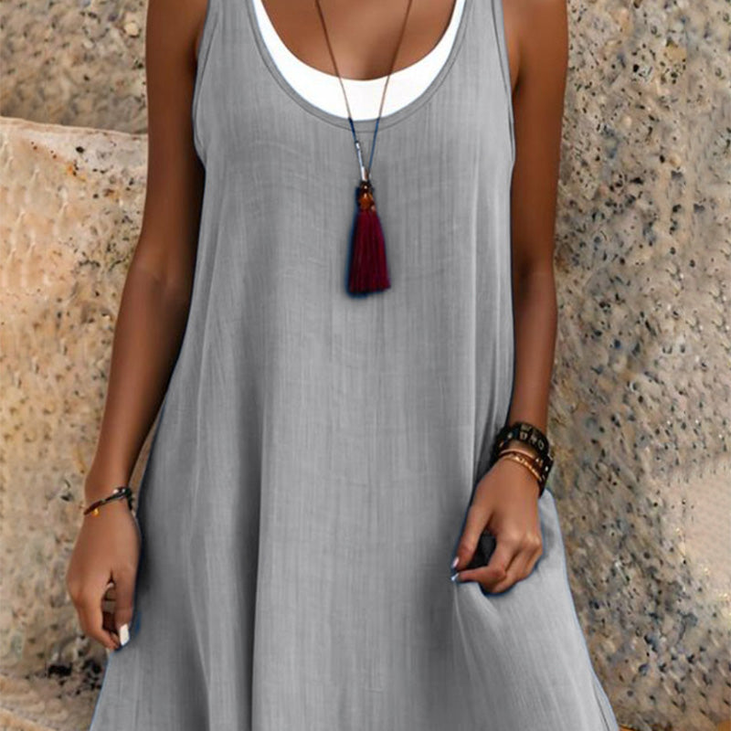 Lena · Vestido Casual Sin Mangas Efecto Dos Piezas