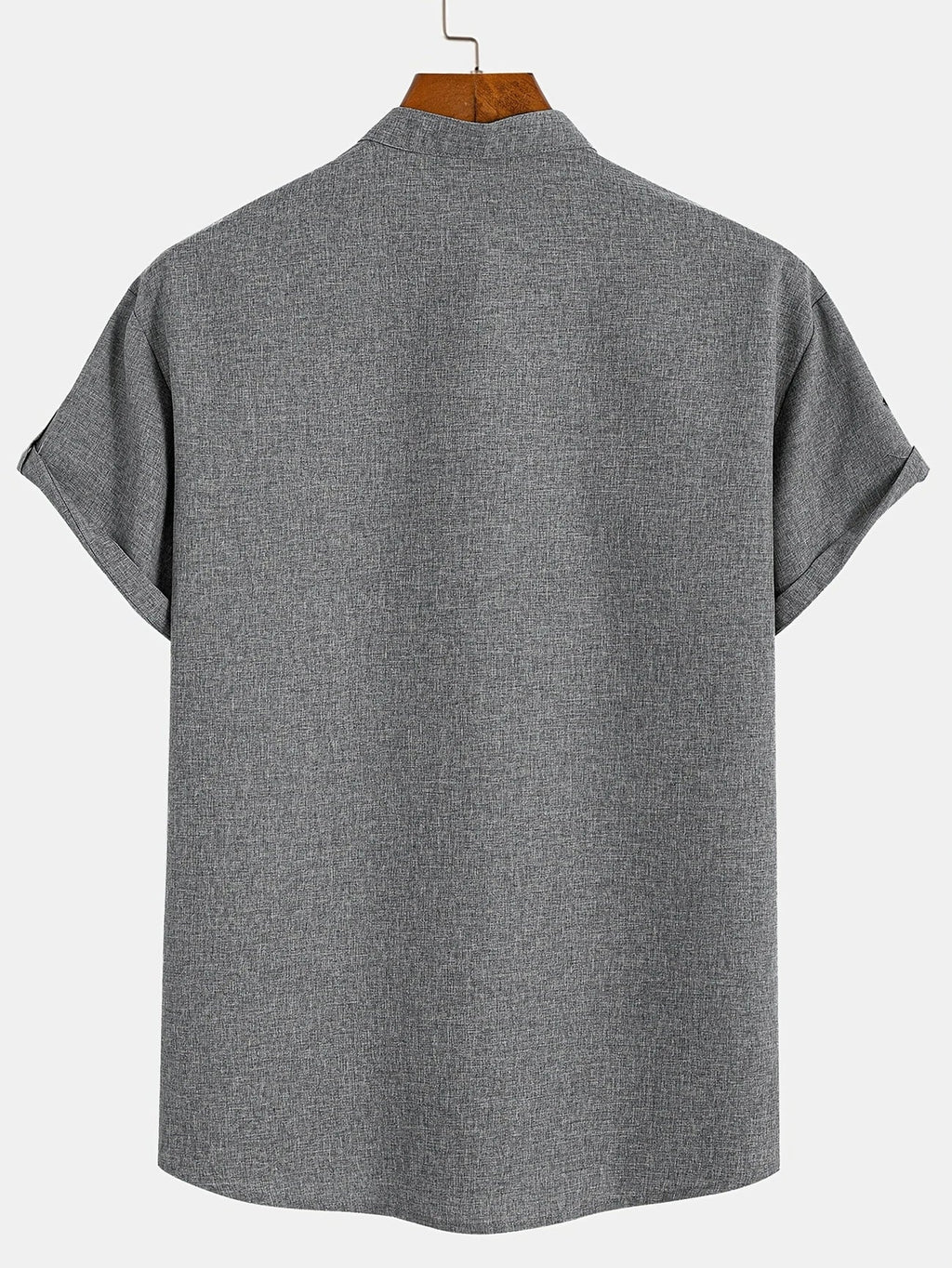 Adrián | Camisa elegante de manga corta con cuello mao