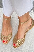 Isadora · Sandalias Trenzadas Doradas