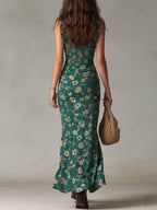 Bianca · Vestido Maxi Boho con Abertura y Mangas Volantes
