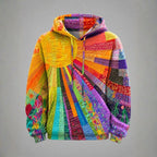 Iris sudadera patchwork vista completa