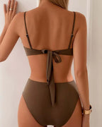 Marcelle · Bikini Dos Piezas Esculpido con Detalles Dorados