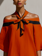 Lola · Vestido Mini Hombros Descubiertos con Lazo