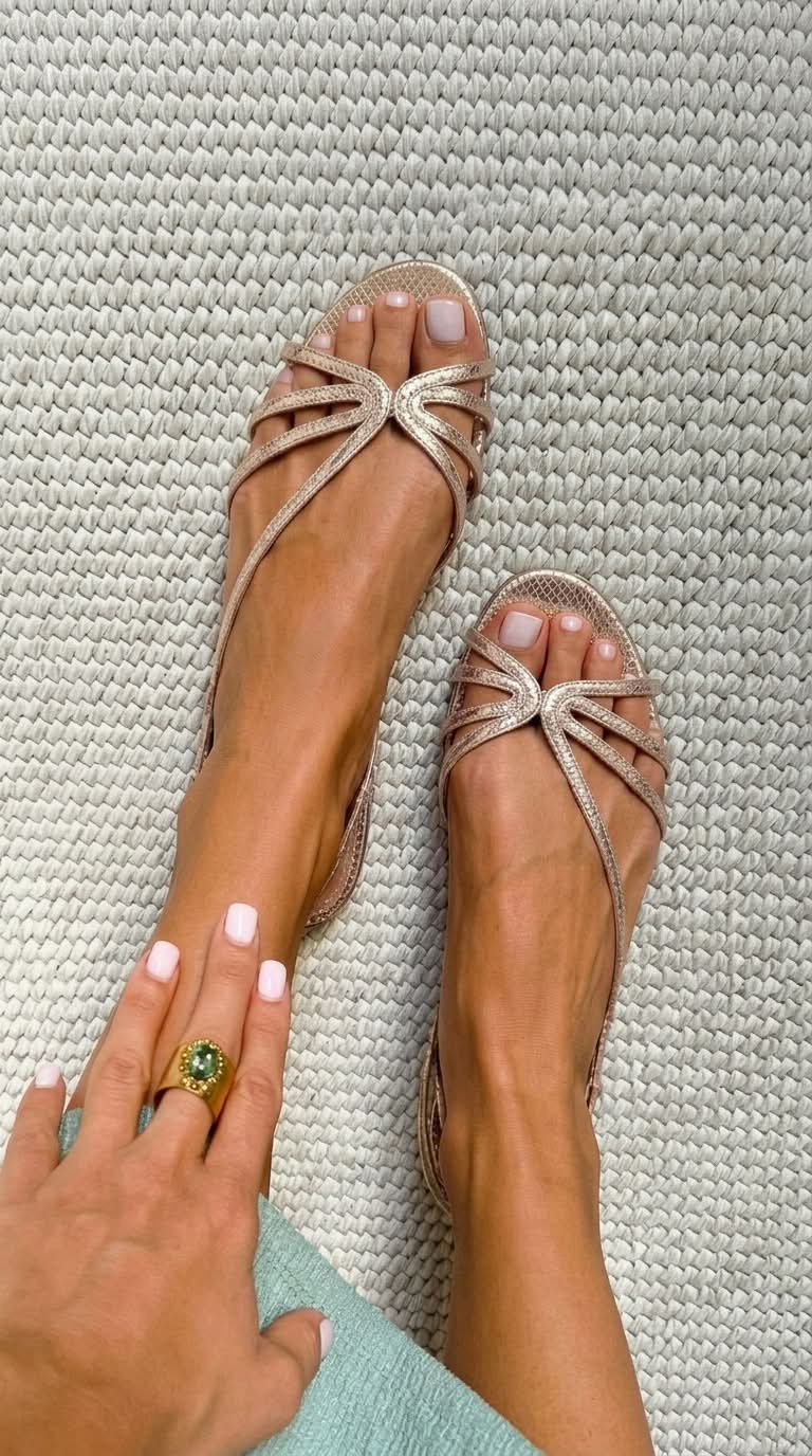 Camille · Sandalias Doradas de Verano