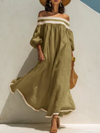 Lena · Vestido Maxi de Lino Elegante