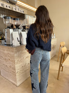 Estrella · Pantalón Vaquero con Estrellas Bordadas