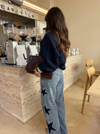 Estrella · Pantalón Vaquero con Estrellas Bordadas