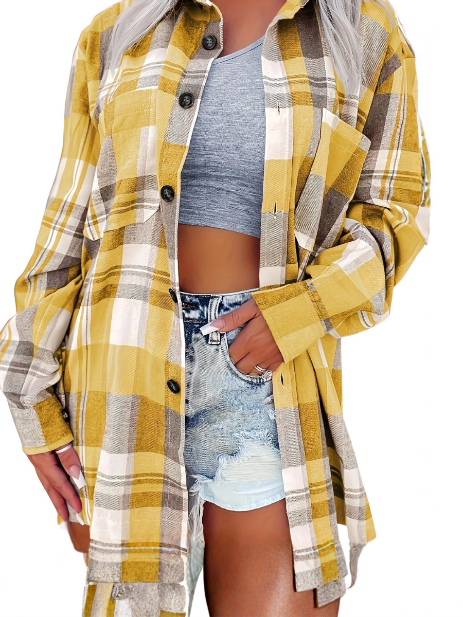 Mónica · Sobrecamisa de Cuadros de Manga Larga