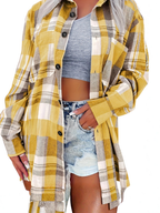 Mónica · Sobrecamisa de Cuadros de Manga Larga