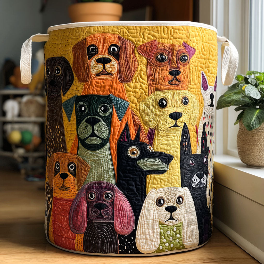 Herminia · Cesto de Ropa Acolchado — Perros Folk