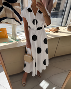 Luna · Vestido Maxi Lunares Escote V