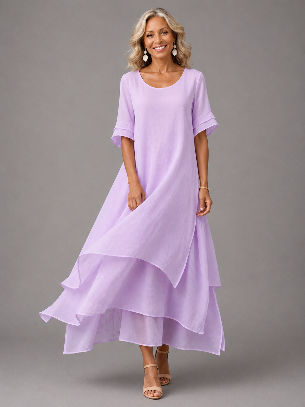 Aurora · Vestido Maxi de Gasa en Capas