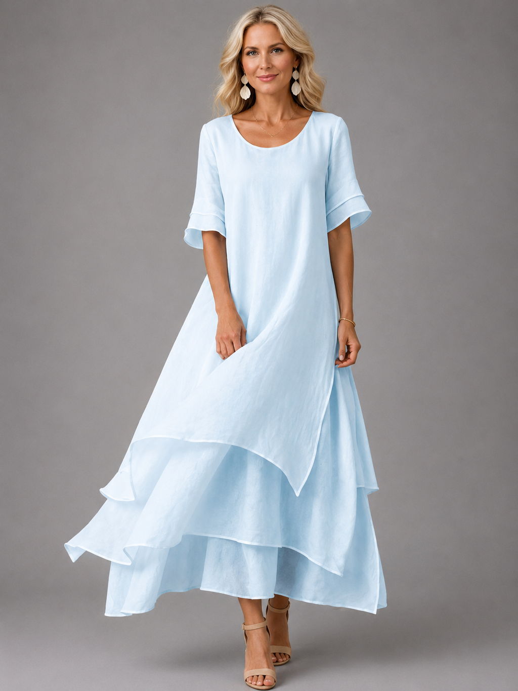 Aurora · Vestido Maxi de Gasa en Capas