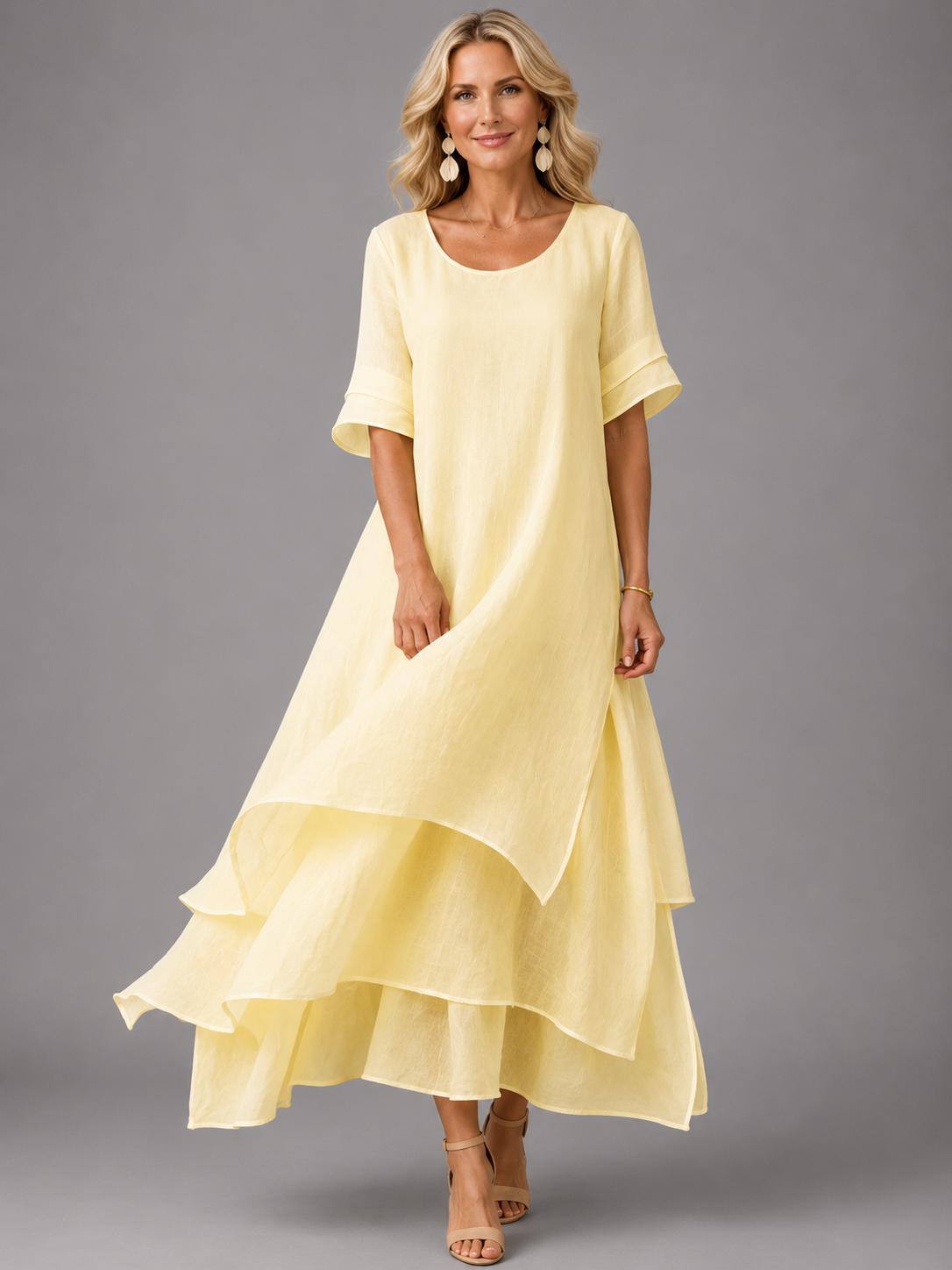 Aurora · Vestido Maxi de Gasa en Capas