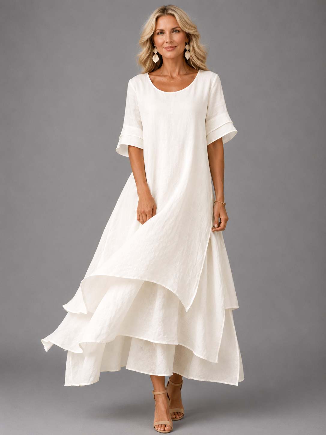 Aurora · Vestido Maxi de Gasa en Capas