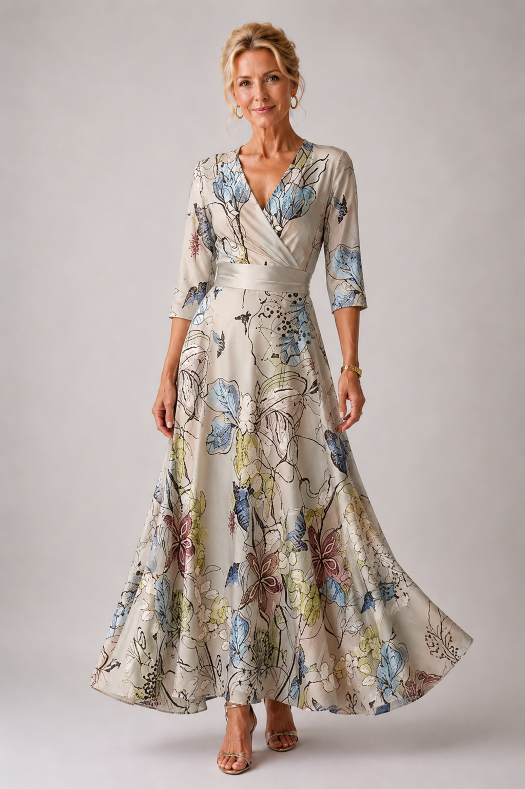 Sabina · Vestido Refinado con Estampado Floral