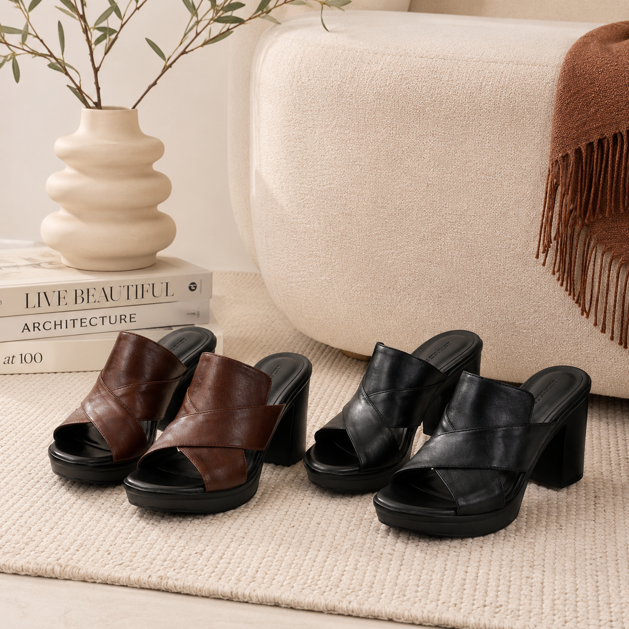 Darcy · Mules de Tacón Ancho