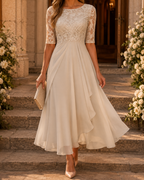 Romina · Vestido Midi de Encaje que Estiliza