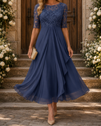 Romina · Vestido Midi de Encaje que Estiliza