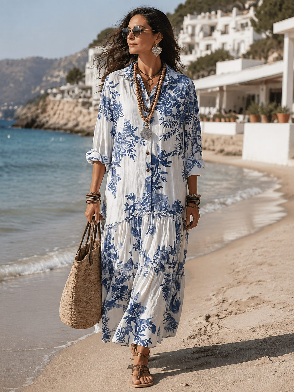 Maribel · Vestido Maxi Floral Abotonado
