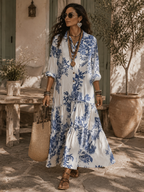 Maribel · Vestido Maxi Floral Abotonado