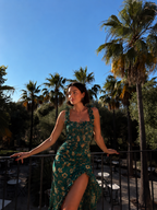 Bianca · Vestido Maxi Boho con Abertura y Mangas Volantes